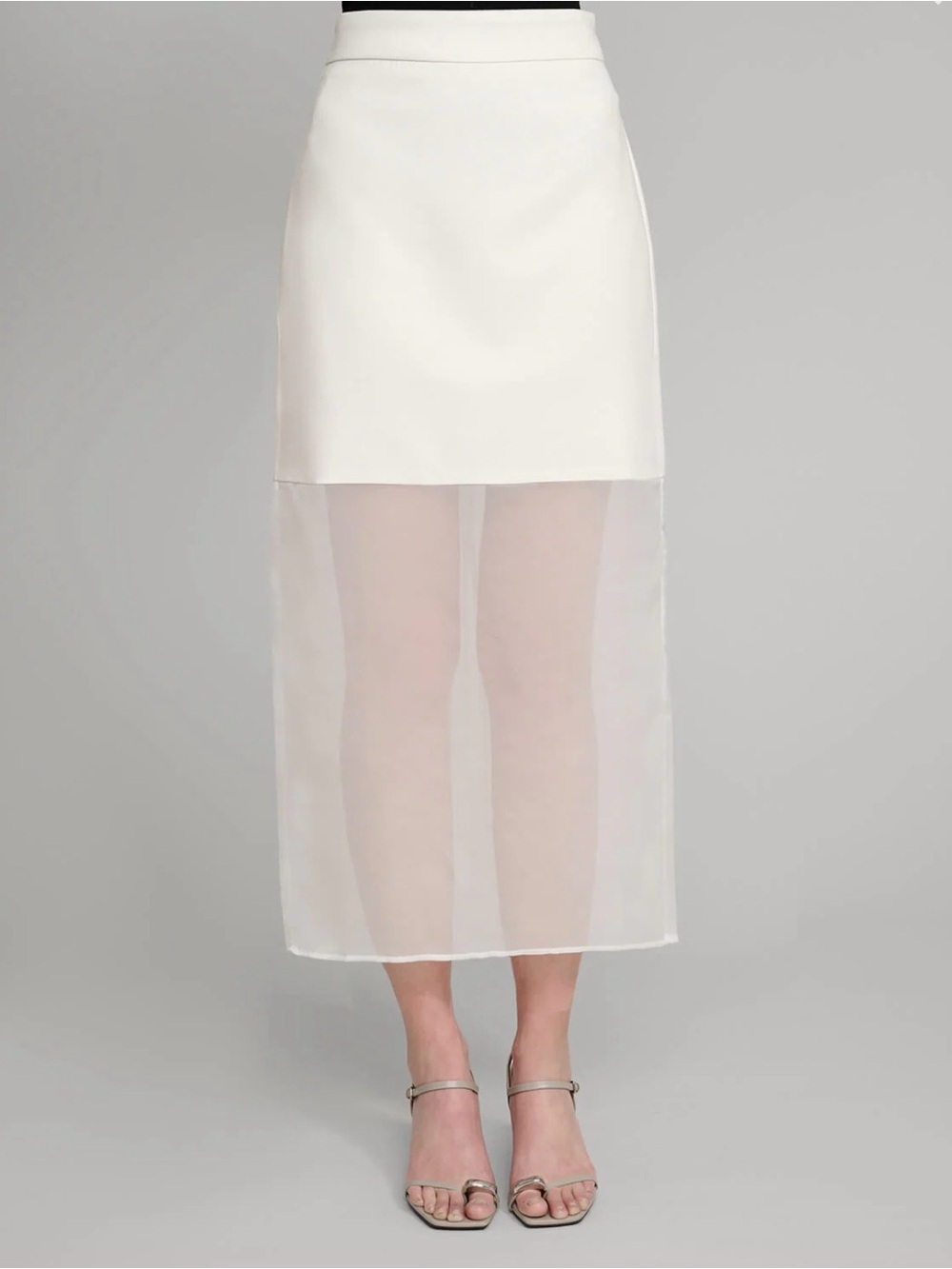 A New Day Sheer Maxi Skirt with Short Lining — New (NWT), Beige, Size 14